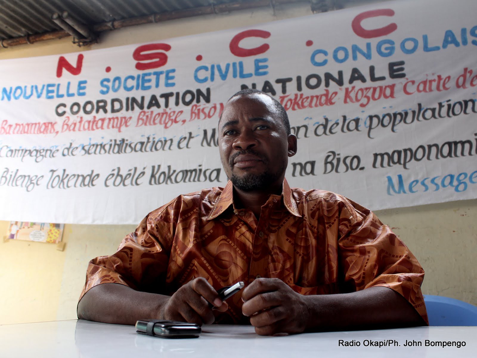 Jonas Tshiombela coordonnateur de la Nouvelle Société Civile Congolaise